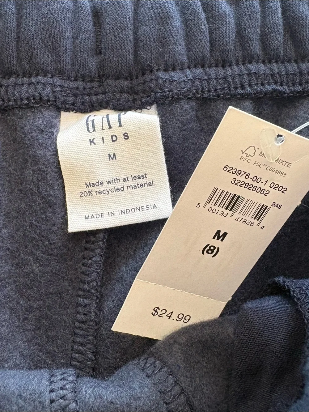 NEW Gap Kids Relaxed Logo Pull-On Shorts in Navy, Size M (8)